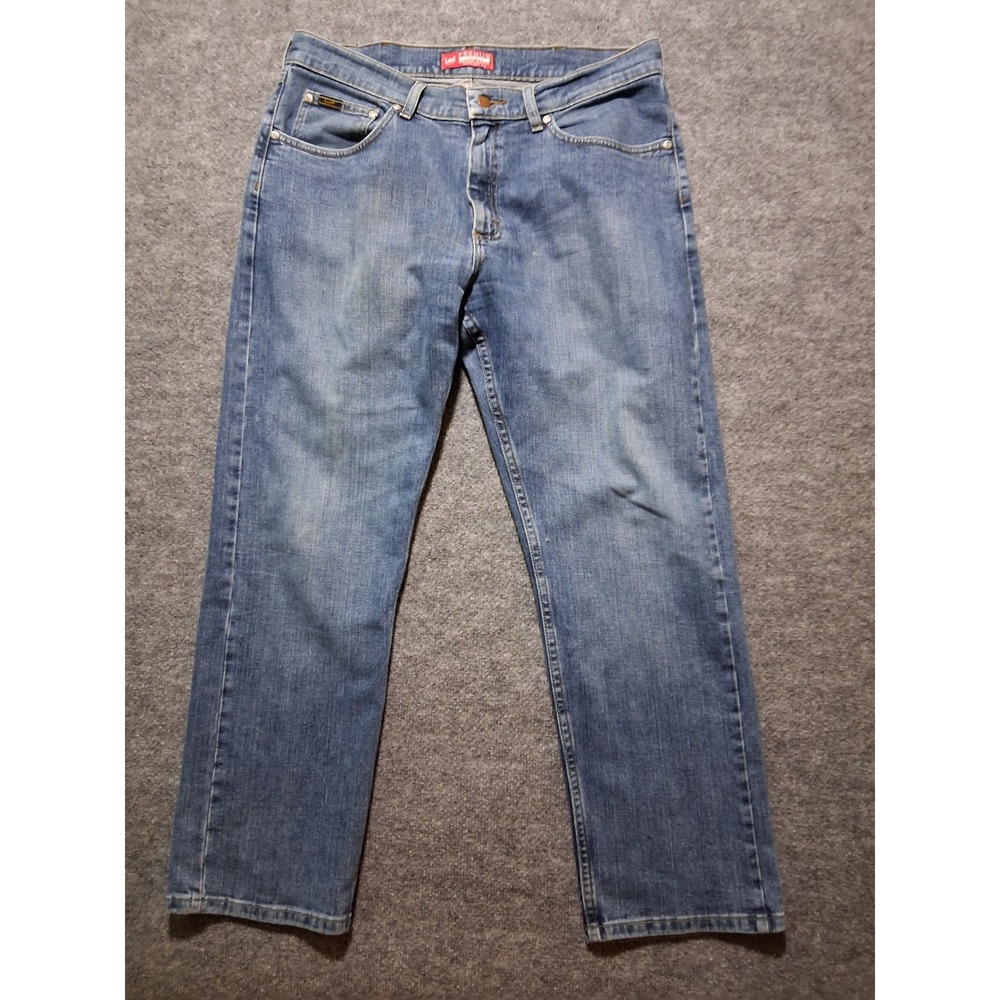 Lee Premium Select Straight Leg Jeans Mens Size 34x29 Blue Denim